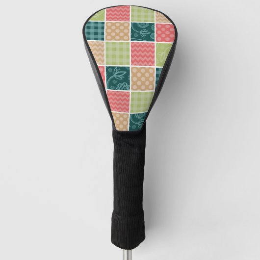 Zigzag, Chevron, Gingham, Polka Dots, Patchwork Golfheadcover (Voorkant)