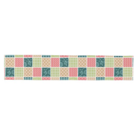 Zigzag, Chevron, Gingham, Polka Dots, Patchwork Medium Tafelloper (Horizontaal)