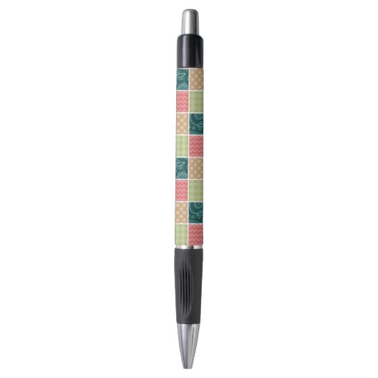 Zigzag, Chevron, Gingham, Polka Dots, Patchwork Pen (Voorkant Verticaal)