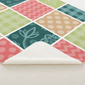 Zigzag, Chevron, Gingham, Polka Dots, Patchwork Sherpa Deken (3/4)