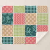 Zigzag, Chevron, Gingham, Polka Dots, Patchwork Sherpa Deken (Voorkant (horizontaal))