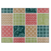 Zigzag, Chevron, Gingham, Polka Dots, Patchwork Snijplank (Voorkant)