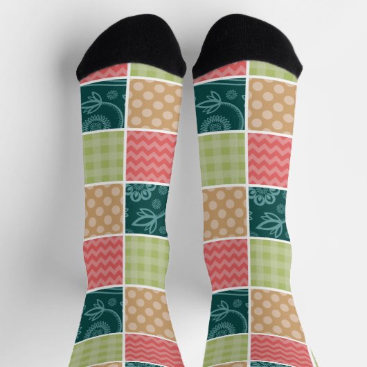 Zigzag, Chevron, Gingham, Polka Dots, Patchwork Sokken (Top)