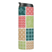 Zigzag, Chevron, Gingham, Polka Dots, Patchwork Thermosbeker (Geroteerd rechts)