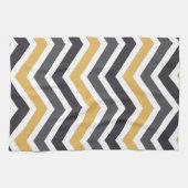 ZigZag Chevron goud en grijs Theedoek (Horizontaal)