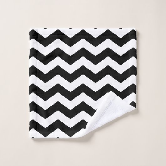 Zigzag Chevron Noir Et Blanc (Gant de toilette)