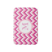Zigzag Chevron Pattern, roze en witte zigzag Badmat (Voorkant Verticaal)
