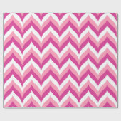 Zigzag Chevron Pattern, roze en witte zigzag Cadeaupapier (Vlak)