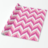 Zigzag Chevron Pattern, roze en witte zigzag Cadeaupapier (Uitgerold)