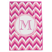 Zigzag Chevron Pattern, roze en witte zigzag Medium Cadeauzakje (Achterkant)
