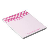 Zigzag Chevron Pattern, roze en witte zigzag Notitieblok (Schuin)