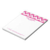 Zigzag Chevron Pattern, roze en witte zigzag Notitieblok (Gedraaid)