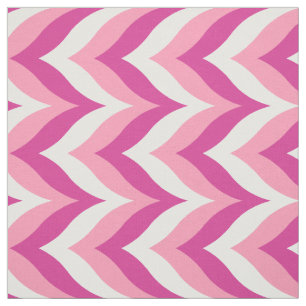 Zigzag Chevron Pattern, roze en witte zigzag Stof