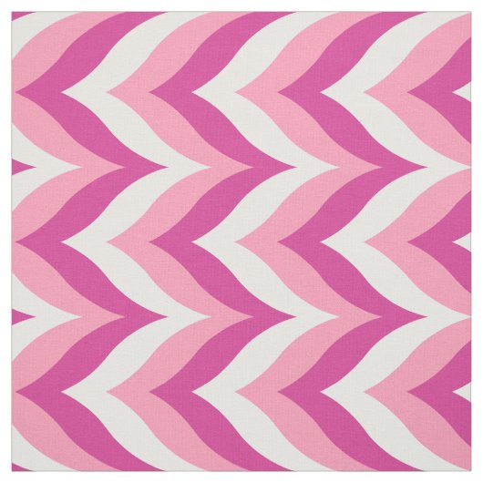 Zigzag Chevron Pattern, roze en witte zigzag Stof (Swatch)