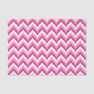 Zigzag Chevron Pattern, roze en witte zigzag Tissuepapier