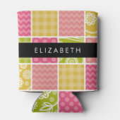 zigzag, Chevron, Polka Dots, Gingham, Jouw naam Blikjeskoeler (Achterkant)