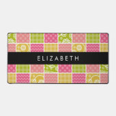 zigzag, Chevron, Polka Dots, Gingham, Jouw naam Bureaumat (Voorkant)