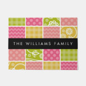 zigzag, Chevron, Polka Dots, Gingham, Jouw naam Deurmat (Voorkant)