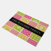 zigzag, Chevron, Polka Dots, Gingham, Jouw naam Deurmat (Schuin)