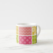 zigzag, Chevron, Polka Dots, Gingham, Jouw naam Espresso Kop (Voorkant rechts)