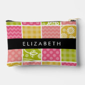 zigzag, Chevron, Polka Dots, Gingham, Jouw naam Etui (Achterkant)