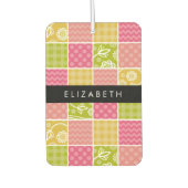 zigzag, Chevron, Polka Dots, Gingham, Jouw naam Luchtverfrisser (Voorkant)