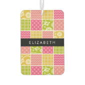 zigzag, Chevron, Polka Dots, Gingham, Jouw naam Luchtverfrisser (Achterkant)