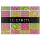 zigzag, Chevron, Polka Dots, Gingham, Jouw naam Snijplank (Voorkant)