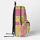 Zigzag, Chevron, Polka Dots, Gingham, Patchwork Bedrukte Rugzak (Links)