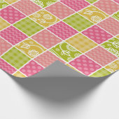 Zigzag, Chevron, Polka Dots, Gingham, Patchwork Cadeaupapier (Hoek)