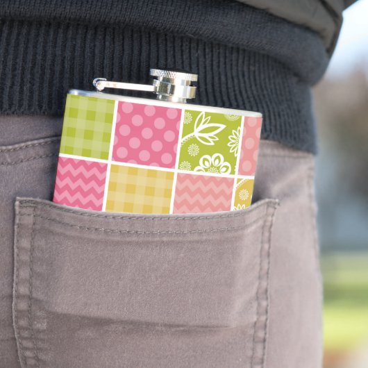 Zigzag, Chevron, Polka Dots, Gingham, Patchwork Heupfles (Voorbeeld)