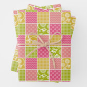 Zigzag, Chevron, Polka Dots, Gingham, Patchwork Inpakpapier Vel (In situ)