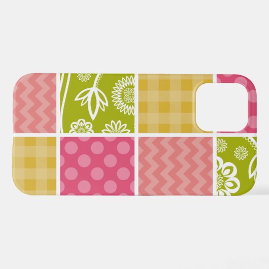 Zigzag, Chevron, Polka Dots, Gingham, Patchwork iPhone Hoesje (Achterkant horizontaal)