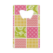 Zigzag, Chevron, Polka Dots, Gingham, Patchwork Kredietkaart Flessenopener (Achterkant)
