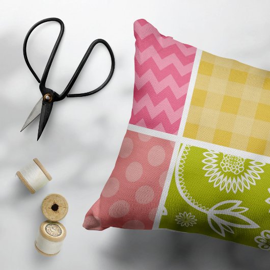Zigzag, Chevron, Polka Dots, Gingham, Patchwork Kussensloop