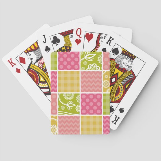 Zigzag, Chevron, Polka Dots, Gingham, Patchwork Pokerkaarten (Achterkant)
