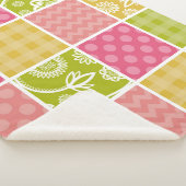 Zigzag, Chevron, Polka Dots, Gingham, Patchwork Sherpa Deken (3/4)