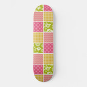 Zigzag, Chevron, Polka Dots, Gingham, Patchwork Skateboard (Voorkant)