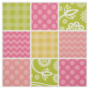Zigzag, Chevron, Polka Dots, Gingham, Patchwork Stof