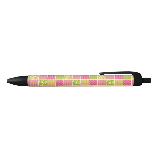 Zigzag, Chevron, Polka Dots, Gingham, Patchwork Zwarte Inkt Pen (Bovenkant)