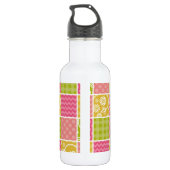 Zigzag, Chevron, Stippen, Gingham, Patchwork Waterfles (Achterkant)