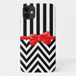 Zigzag, Chevron, Stripes, zwart en wit iPhone 11 Hoesje