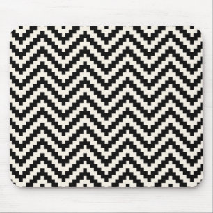 Zigzag Chevron Verticale streep in zwart Muismat