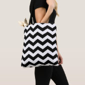 Zigzag Chevron Zwart En Wit Draagtas (Dichtbij)