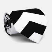 Zigzag Chevron Zwart En Wit Stropdas (Opgerold)