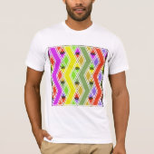 Zigzag Coloré Lignes Hommes T-shirt (Devant)