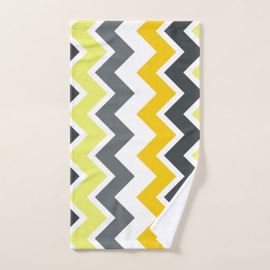 ZIGZAG - GEEL EN GRIJS BAD HANDDOEK (Handdoek)