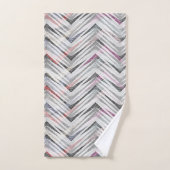 Zigzag, géométrique, gris, lilas, rose, noir, band (Serviette à main)