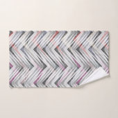 Zigzag, géométrique, gris, lilas, rose, noir, band (Serviette à main)