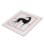 Zigzag-gestileerde windhond tegeltje (Zijkant)